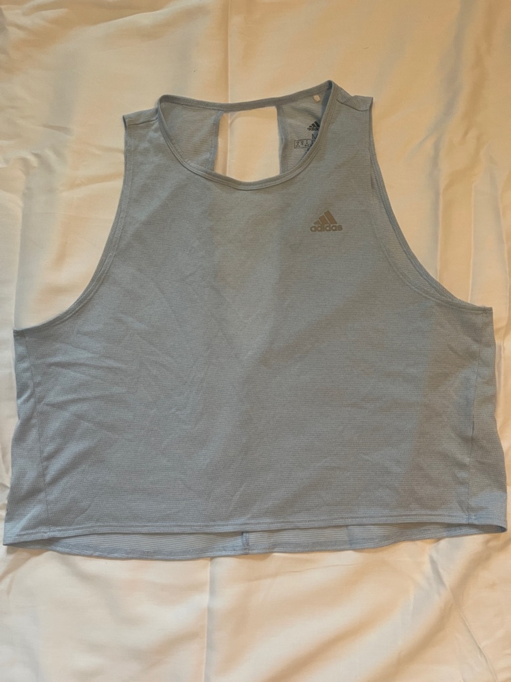 adidas Pale Blue Racerback Crop Tank